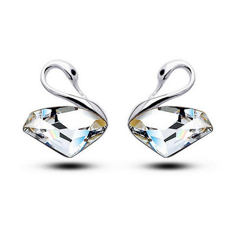 Linear - Get A Pair Of Crystal Swan Matching Earrings For $7.95!