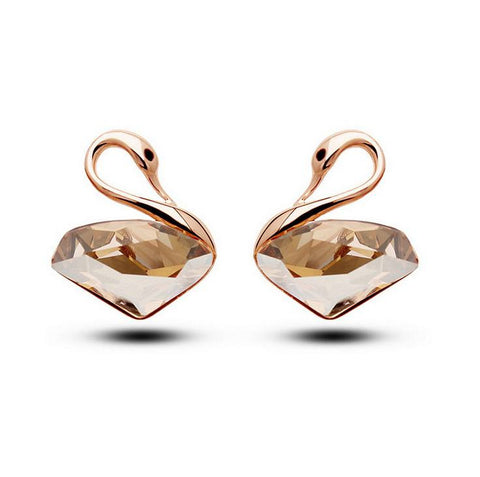 Linear - Get A Pair Of Crystal Swan Matching Earrings For $7.95!