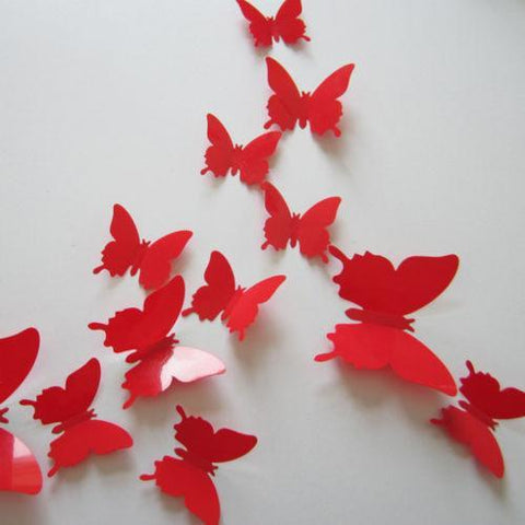 Stickers - 12Pcs 3D Butterfly Wall Stickers
