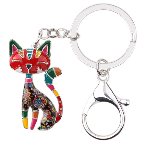 Multicolor Cat Keychain