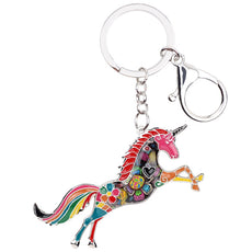Multicolor Unicorn Keychain