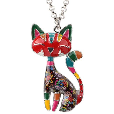 Multicolor Cat Necklace