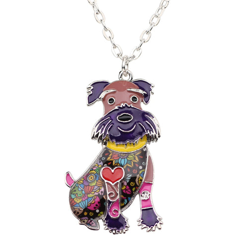 Schnauzer Terrier Multicolor Necklace