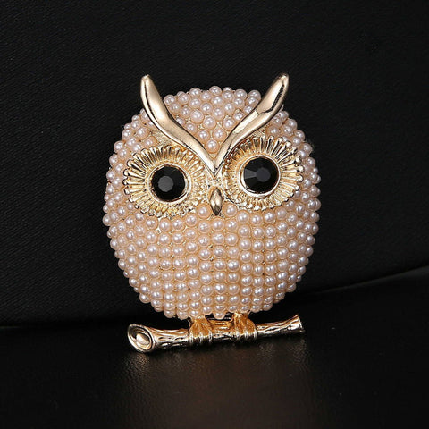 Vintage beads Owl Brooch