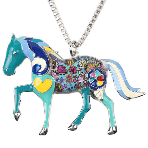 Multicolor Horse Necklace