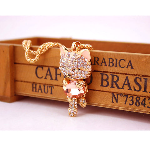 Crystal Cat Necklace