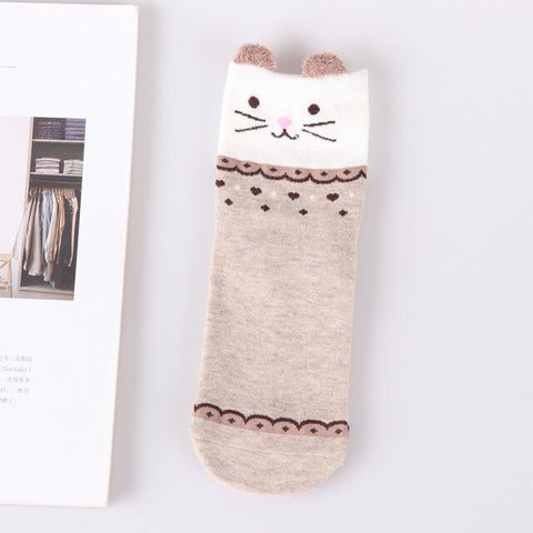 Happy brown Animal Socks