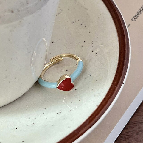 Blue heart ring