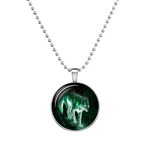 Glow in the Dark Wolf Necklace