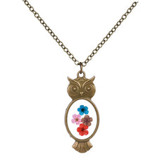 Owl Shaped Flower Necklace