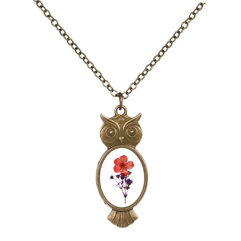 Owl Shaped Flower Necklace