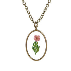 Oval Shaped Flower Necklace