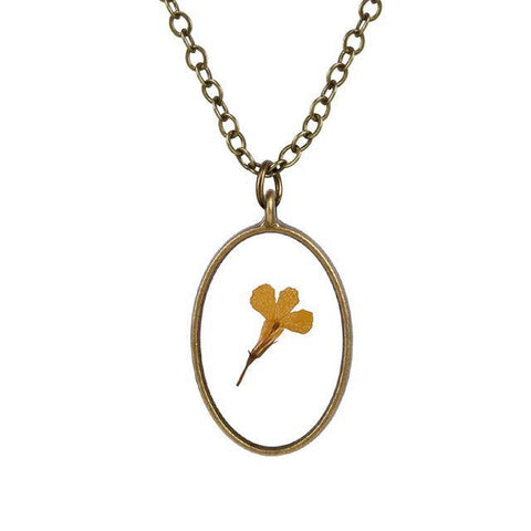 Oval Shaped Flower Necklace