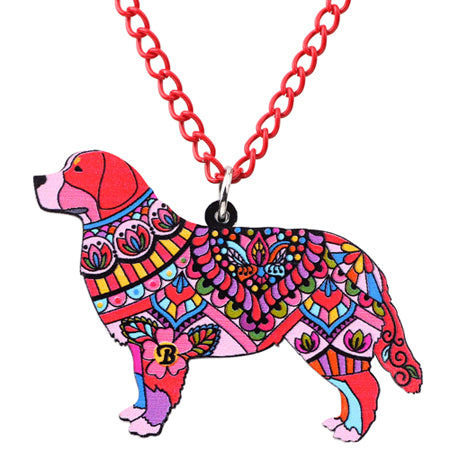 Bernese Mountain Dog Acrylic Necklace