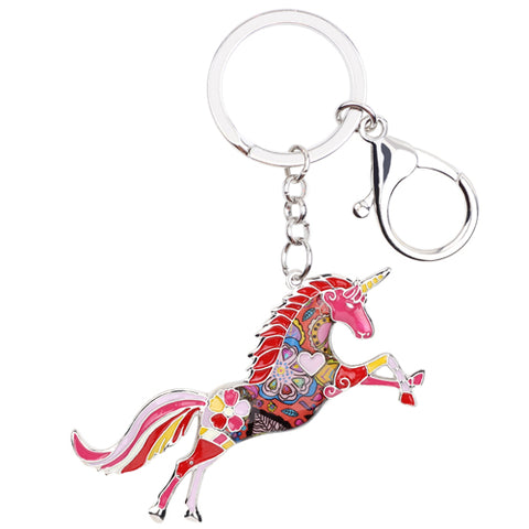 Multicolor Unicorn Keychain
