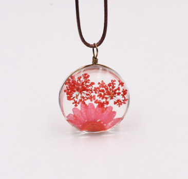The Red Dried Ball Necklace