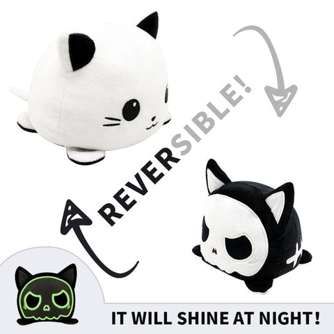 Reversible Cat Plush (black-white double sided flip plush)