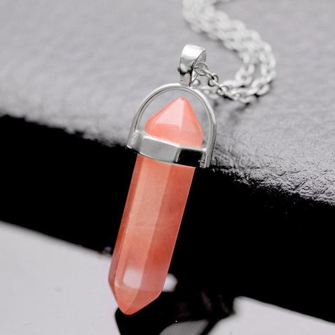 Cherry Colored Stone Necklace