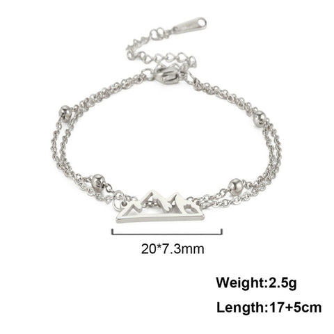 Double Chain Steel Mountain Bracelet