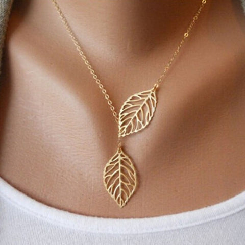 Free double leaf necklaces