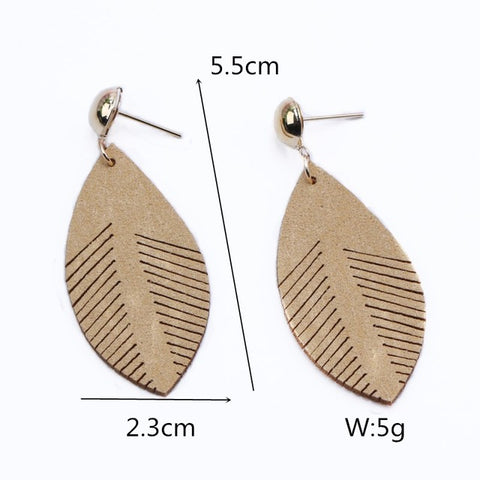 Free Big Leaf Drop Earrings