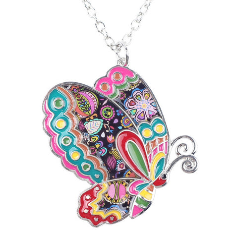 Enamel Butterfly Necklace