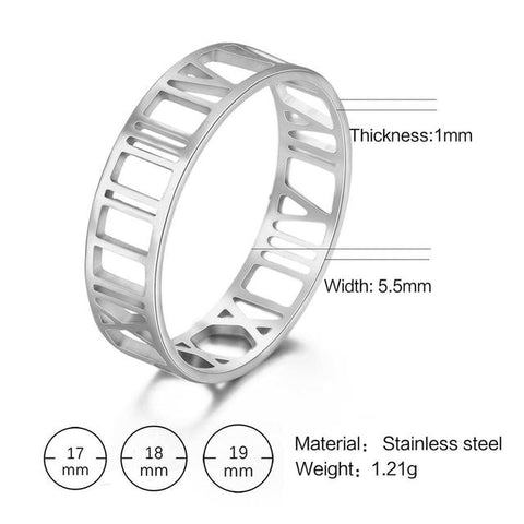 Free Roman Numerals Steel Ring