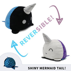 Reversible Narwhal Plush (multicolor double sided flip plush)