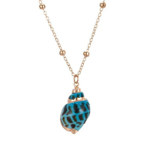 Bright Blue Shell Necklace