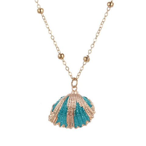Blueish Gold Shell Necklace