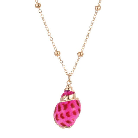 Bright Pink Shell Necklace
