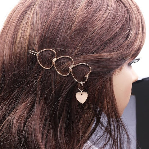 Gold Heart Hair Clip