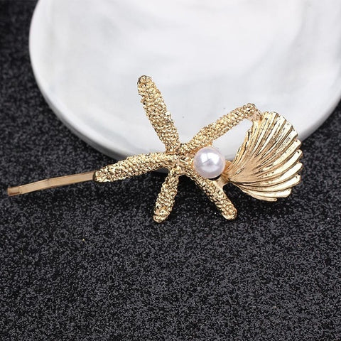Starfish Beaded hair clip