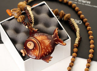 Wood Fish Necklace