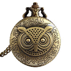 Owl Quartz Pocket Watch