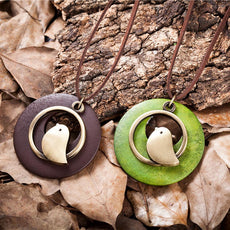 Cute wood Bird Necklace